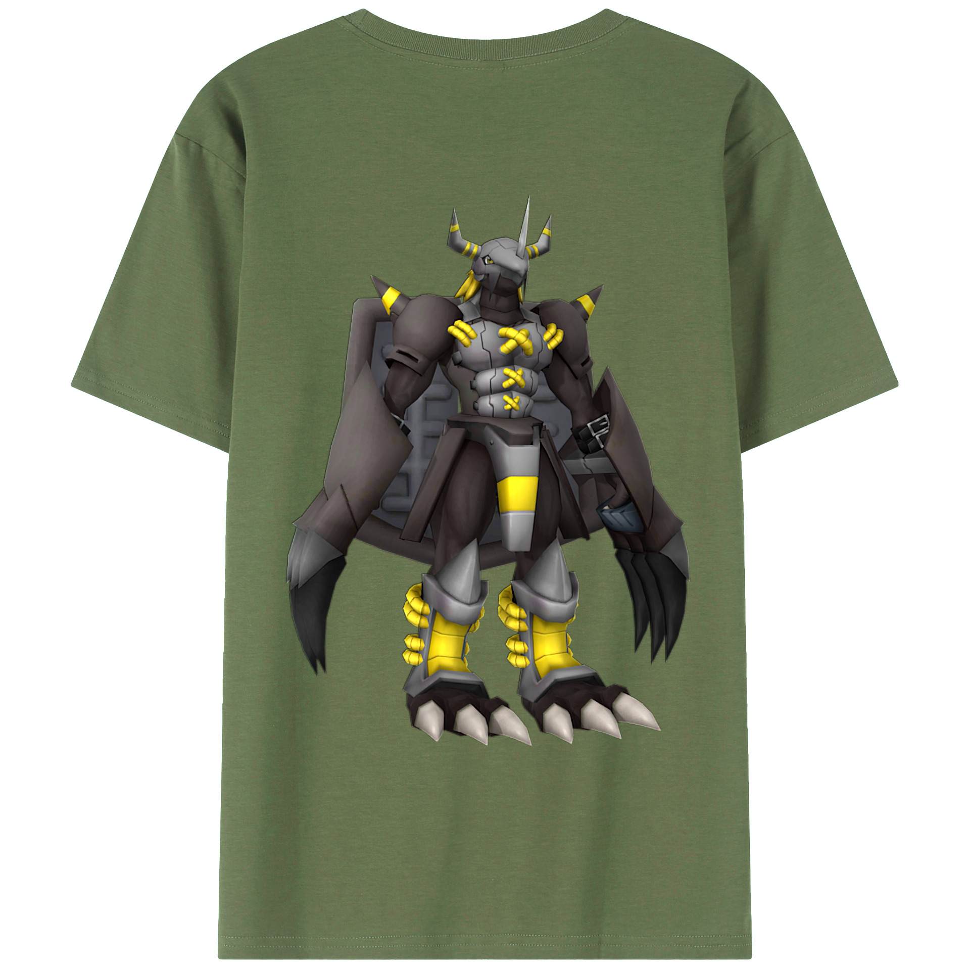 （画像用） Digimon デジタルモンスター/デジモン 綿100％ メンズ半袖Tシャツ（バックプリント） 通気性